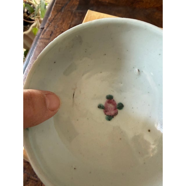 Mid 20th Century Antique Chinese Famille Rose Porcelain Bowls - Pair For Sale - Image 5 of 12