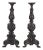 Baroque-Style Ornate Metal Candlesticks with Cherub, Volute and Garland Motifs - set of 2 For Sale