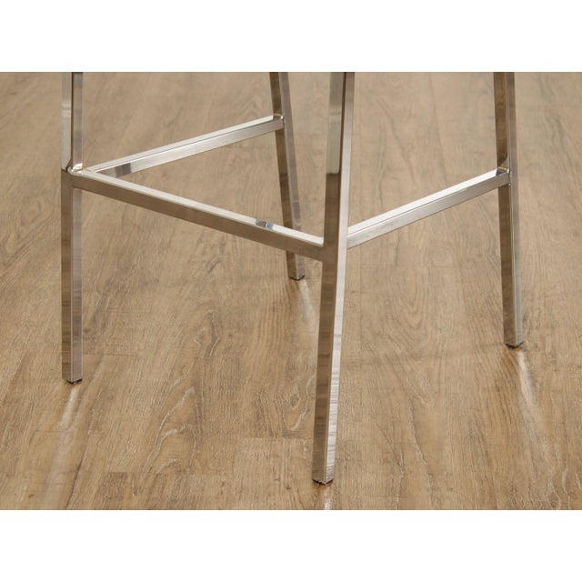 Early 21st Century CB2 Post Modern Chrome & Acrylic 'Chiaro' Bar Stools - A Pair For Sale - Image 12 of 13