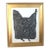Folk Art Black Chicken Hen Rooster Painting Ruth Arenz Including the Antiqued Gold Wood Frame For Sale