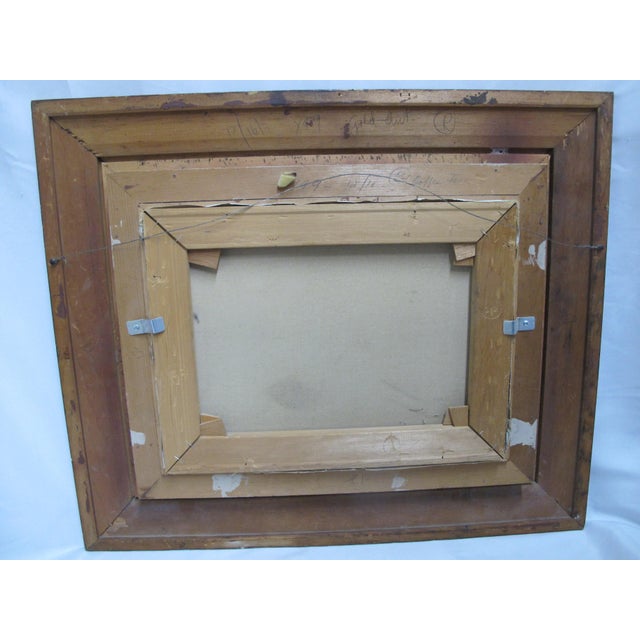 Paint Carlo Wahlbeck Gold Frame Fruit Cheese Bread & Wine Still Life Oil Painting For Sale - Image 7 of 7