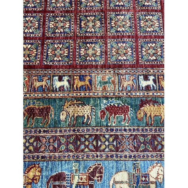 Handwoven Animal Print Turkmen Style Area Rug 6'7"×9'10" For Sale In Dallas - Image 6 of 12