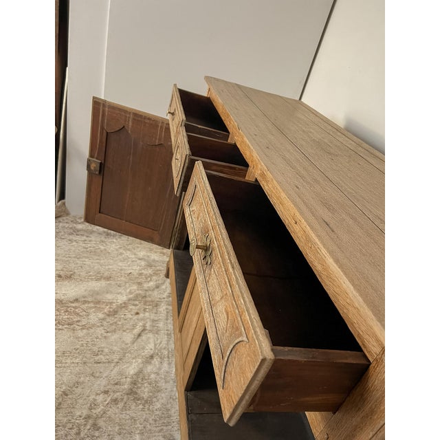 Antique French Provincial Bleached Oak Buffet For Sale - Image 11 of 13