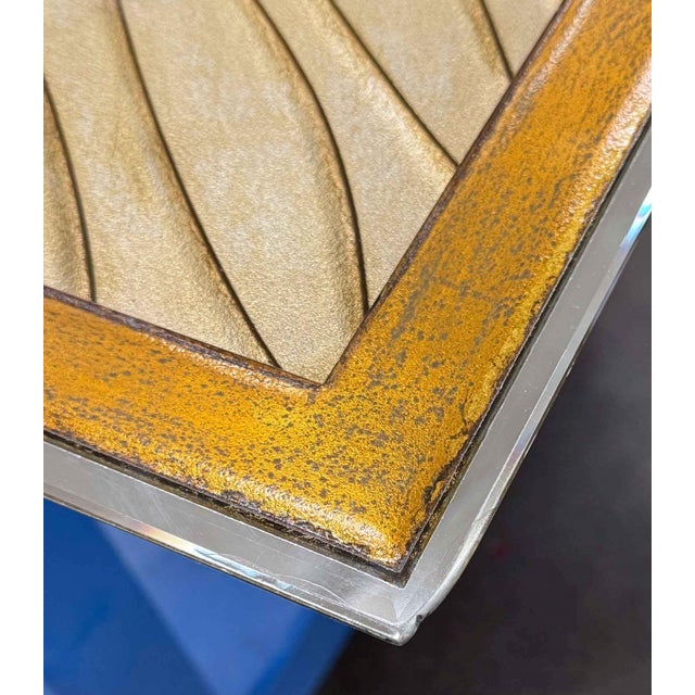 Gold Postmodern Etched and Gilt Sunburst Motif Wall Mirror For Sale - Image 8 of 8
