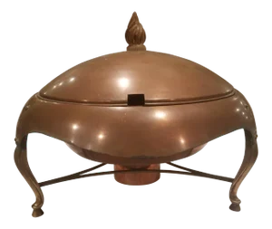 Large Mid Century Copper Chafing Dish