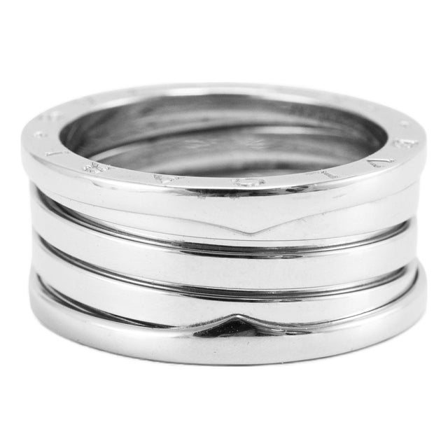 Men’s Bvlgari Bugari Iconic b.zero1 Four-Band 18k White Gold Band Ring For Sale