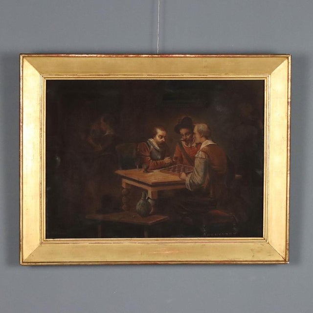 English School, The Chess Players, Pastel on Paper, Framed For Sale - Image 12 of 12