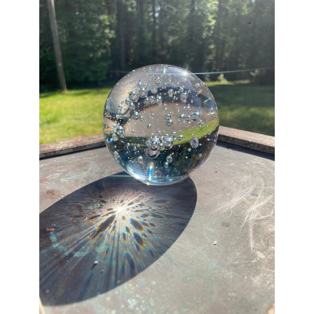 Art Deco Glass Orb Art Paperweight For Sale - Image 3 of 12