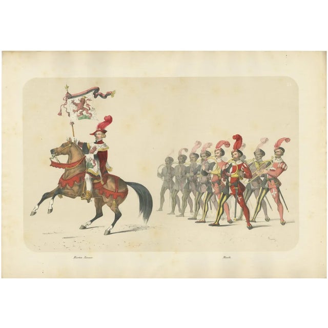 H. Jenny, Marten Banner Carrier and Swiss Military Musicians in Festive Procession, 1855, Print For Sale