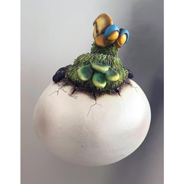 2000 - 2009 Todd Warner Parrot Hatching From Egg Sculpture Limited Ed. Signed 2000 For Sale - Image 5 of 8