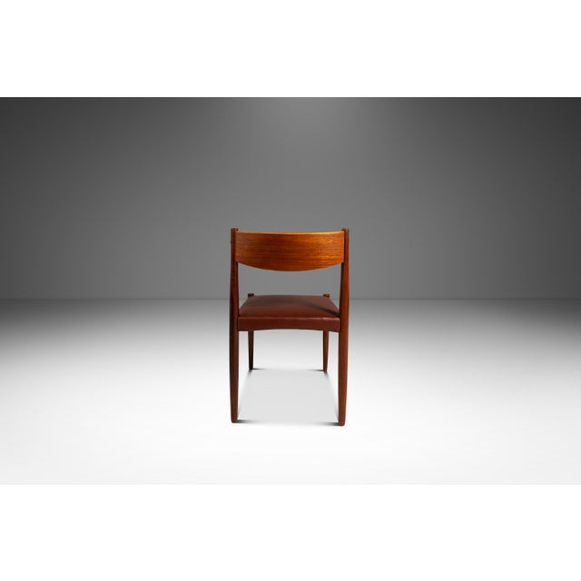 1970s Mid-Century Danish Modern Side / Dining Chair in Teak & Leather Attributed to Poul Volther for Frem Røjle, Denmark, C. 1970s For Sale - Image 5 of 18