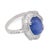 Vintage 5.00 Carat Star Sapphire Diamond Ballerina Cluster 18k White Gold Ring, Size 6.5 For Sale - Image 4 of 7