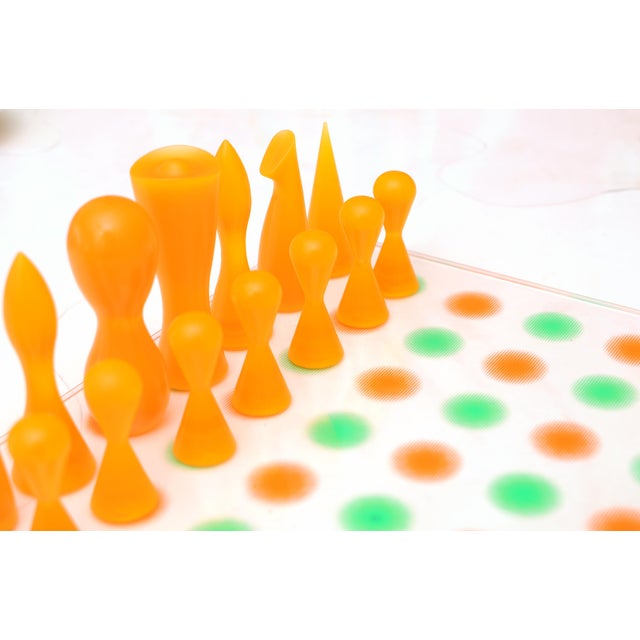 Modern Karim Rashid Collector's Chess Set Orange, White, Chartreuse, 2001 For Sale - Image 3 of 5