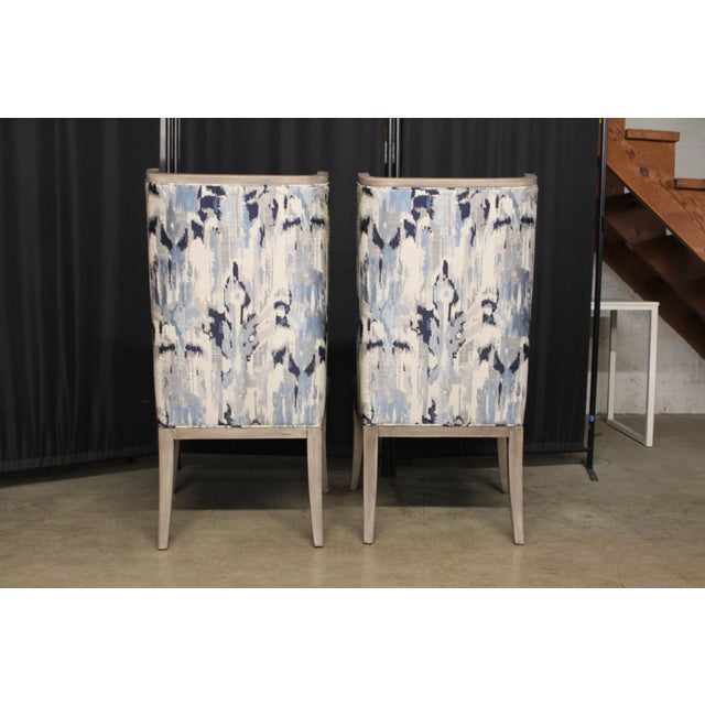 Restoration Hardware Restoration Hardware Traditional Blue Leather Chairs - Set of 2 For Sale - Image 4 of 5