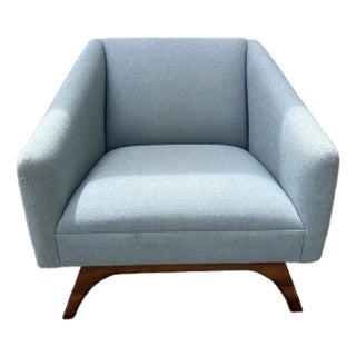 1990s Cube Lounge Chair With Walnut Base For Sale