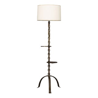 French Freestanding Anchor Chain Lamp with Shelves, 1930s For Sale
