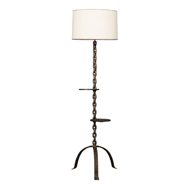 French Freestanding Anchor Chain Lamp with Shelves, 1930s For Sale