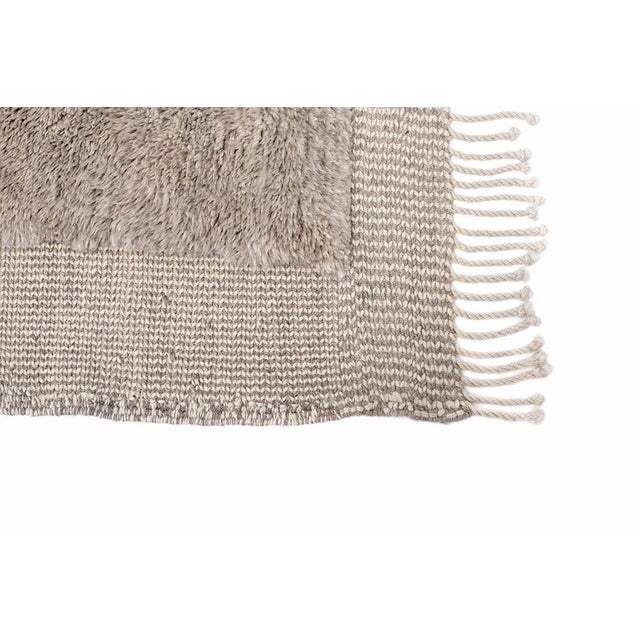 Textured Two-Tone Hand-Knotted Wool Rug | 10'0" X 6'11" | One of a Kind For Sale - Image 6 of 9