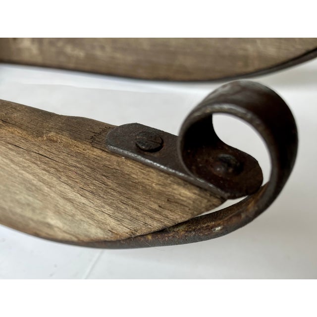 Antique Early 1900s Handcrafted Primitive Wood Sled For Sale In Dallas - Image 6 of 12