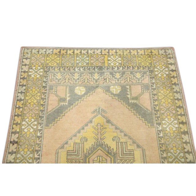 1960s Pink Vintage Turkish Rug 3'10" X 5'8" For Sale - Image 4 of 6