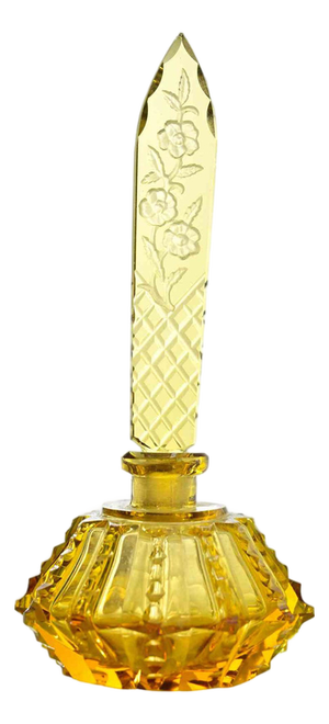 Vintage Art Deco Bohemian Crystal Perfume Bottle, Czech, 1930s