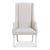 Art Deco Upholstered Host Dining Chair in Ivory Chenille For Sale - Image 3 of 11