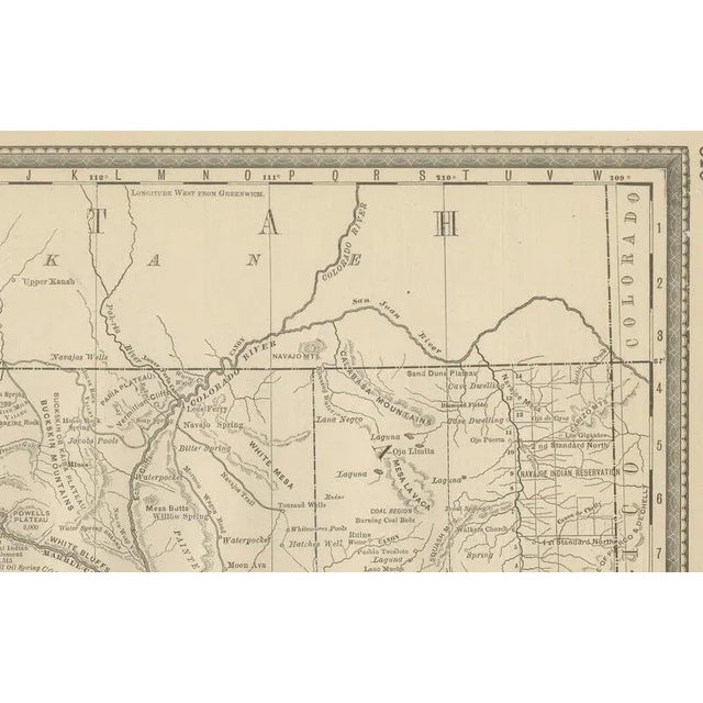 Map of Arizona Railroads with Mines and Early Frontier Settlements, 1888 For Sale - Image 4 of 10
