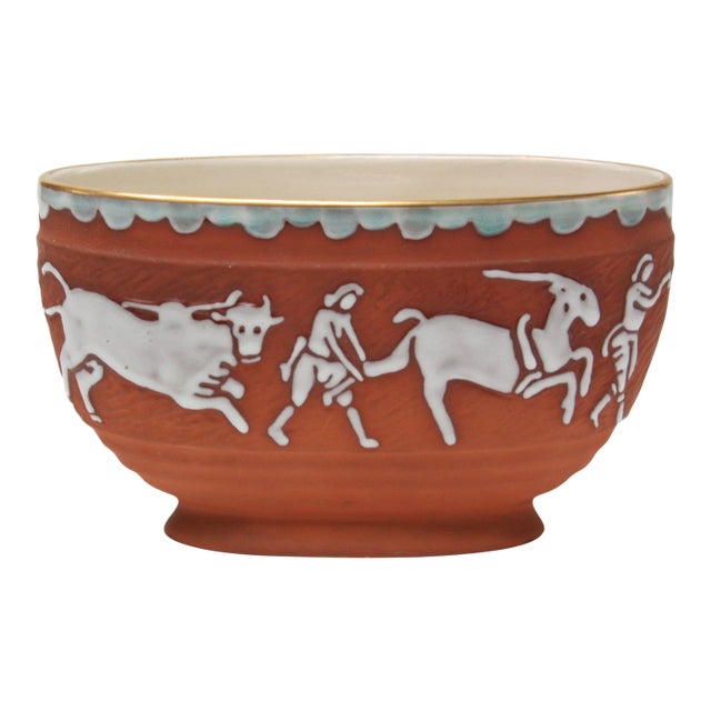 Vintage Terracotta Porcelain Decorative Planter by Kathi Urbach for Goldscheider For Sale