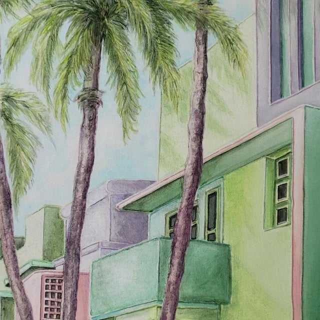 Art Deco Palm Trees Architecture of South Beach Miami by Cynthia Geyer For Sale - Image 3 of 4