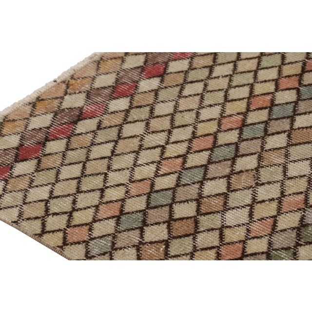 Vintage Turkish Runner, Mosaic-Inspired Multicolor Geometric Design - Rug & Kilim For Sale In New York - Image 6 of 8