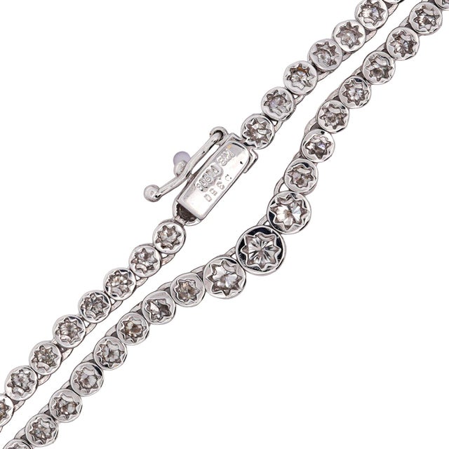 3.5 Carat Diamond Cupcake Graduated Tennis Necklace For Sale - Image 4 of 9
