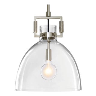Restoration Hardware Machinist 10-in Glass Cloche Pendant Lamp For Sale