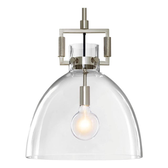 Restoration Hardware Machinist 10-in Glass Cloche Pendant Lamp For Sale