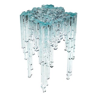 Cascata Side Table in Crystal Glass by Barberini & Gunnell For Sale