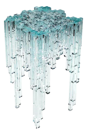 Cascata Side Table in Crystal Glass by Barberini & Gunnell