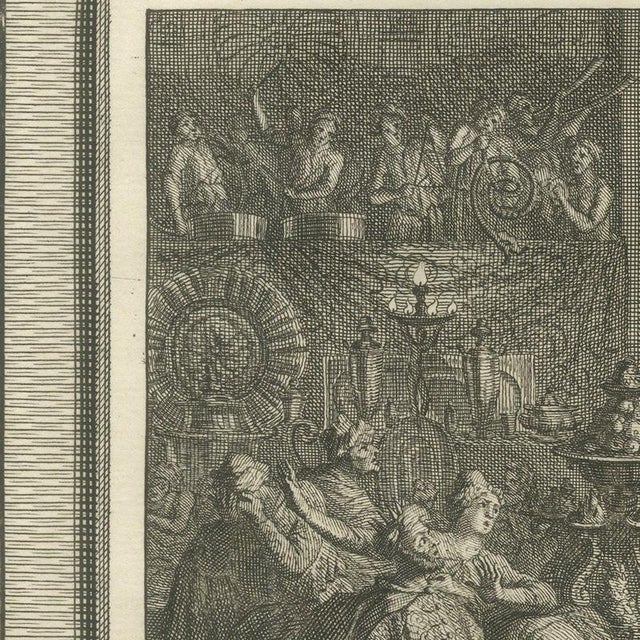 Pieter Mortier, Nebuchadnezzar Among the Beasts and Belshazzar's Feast, 1700, Engraving For Sale - Image 6 of 12