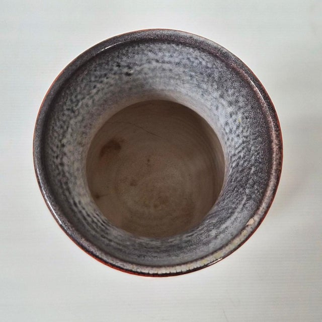 Vintage Crackle Glaze Ceramic Vase from Accolay, 1960s For Sale - Image 6 of 14