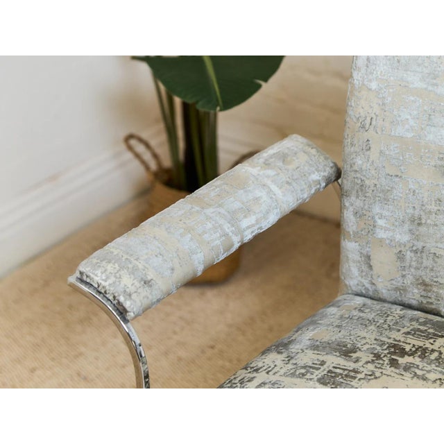 Mid 20th Century Styled After Milo Baughman Dining Chairs in Knoll Fabric Set of Eight For Sale - Image 9 of 11