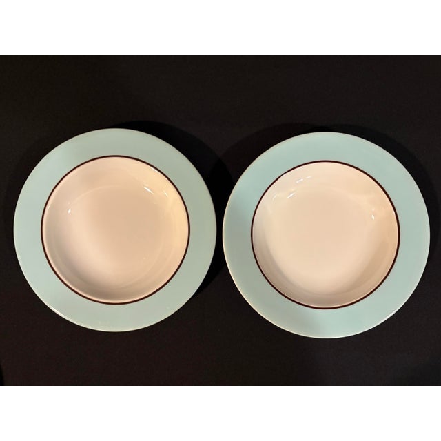 Whimsical Robin Egg Blue Italian Ironstone Dishes in the Pognossin Audrey Pattern - Set of Sixteen For Sale - Image 4 of 9