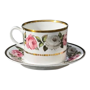 1960s Royal Worcester Tea Cup and Saucer Cabbage Royal Garden Pattern