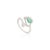 Emerald & Diamond Heart Halo Toi Et Moi Bypass Ring in 14k White Gold Size 5 For Sale - Image 4 of 17