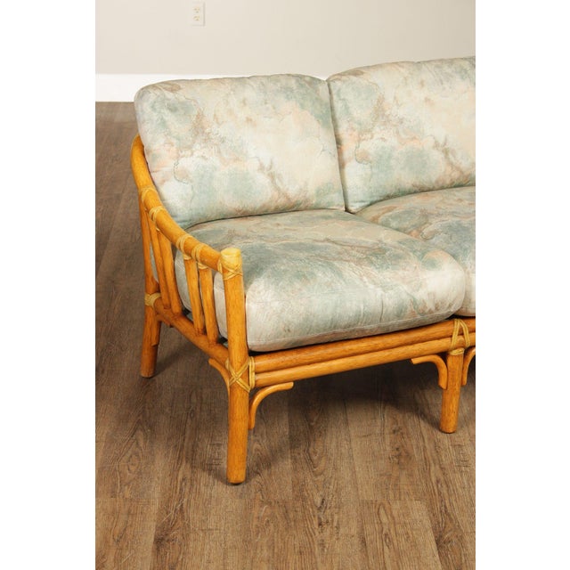 McGuire Organic Modern Rattan Three Cushion Sofa For Sale In Philadelphia - Image 6 of 18
