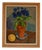Olax, Blue Flower and Citrus, 1950s, Oil on Panel, Framed For Sale