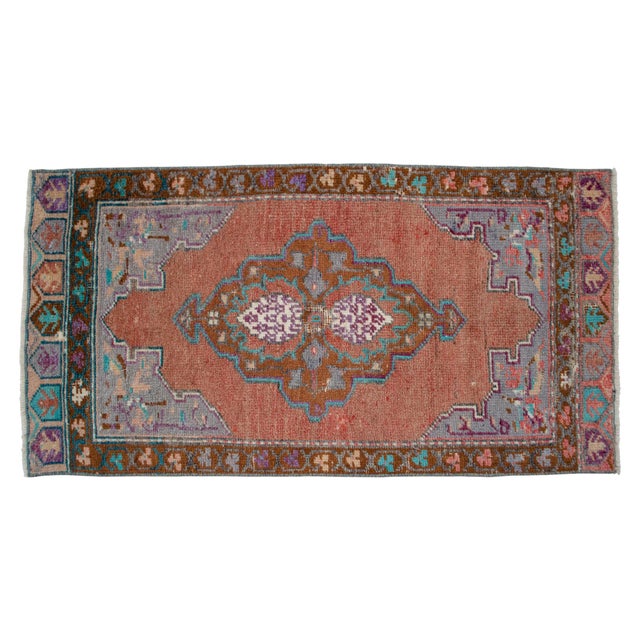 1970s 1970s Hand Made Turkish Rug Small Rug Kitchen Mat Organic Wool Entry Decor - 1'8" X 3'3" For Sale - Image 5 of 13