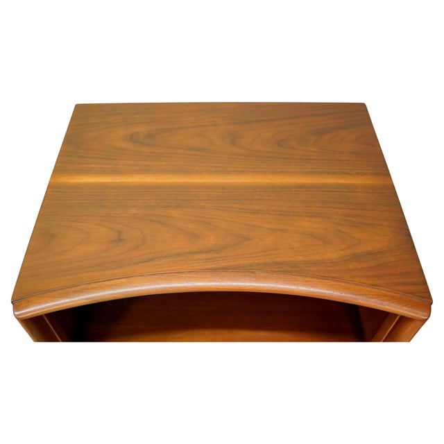 Pair of Paul Frankl for Johnson Furniture Walnut and Brass Nightstands End Tables For Sale - Image 12 of 14