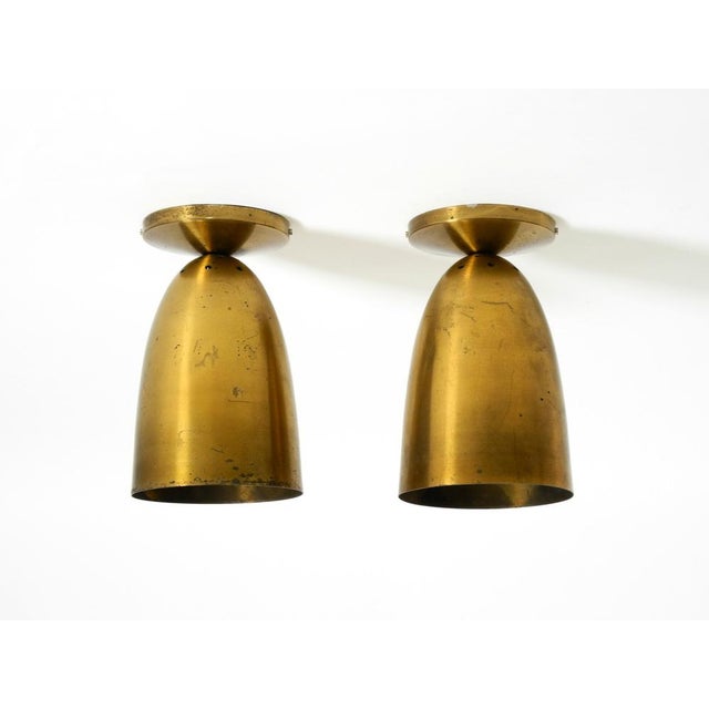 Large Mid-Century Modern Brass Ceiling Lamps, 1950s, Set of 2 For Sale - Image 15 of 15