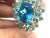 Bochic "Orient" Vintage Blue Topaz Cocktail Ring Set In 18K Gold & Silver For Sale - Image 16 of 18