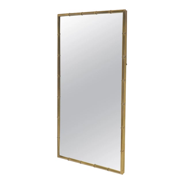 Faux Brass Bamboo Frame Rectangular Mirror For Sale