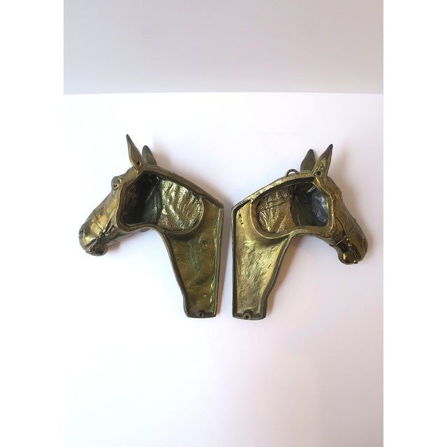 Horse Head Bust Wall Sculptures, Pair, Circa Mid-20th Century For Sale - Image 9 of 10