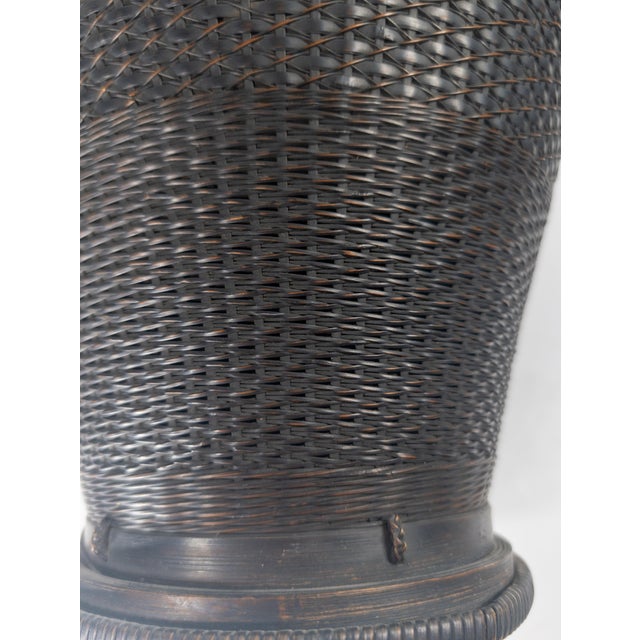 Early 20th Century Japanese Ikebana Woven Flower Arranging Vase, Signed For Sale - Image 13 of 16
